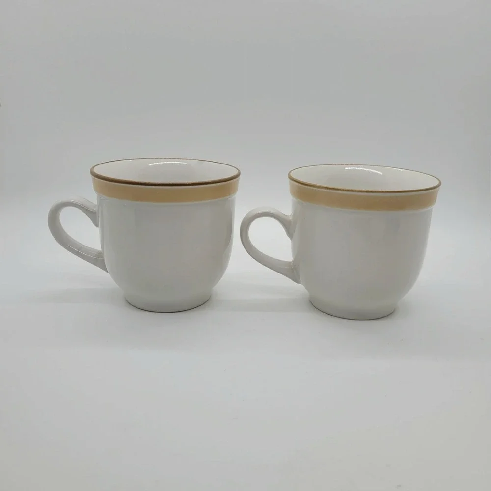 Johann Haviland Crowning Fashion China Creamer and 2 Mugs Set Tan Band Japan